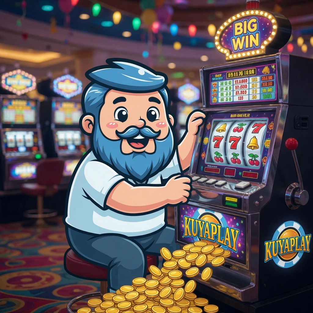 Promotional hero banner with golden coins, gift boxes, and treasure chests bursting open against a deep blue background, with a large PHP 40,000 text highlight and KuyaPlay eagle emblem